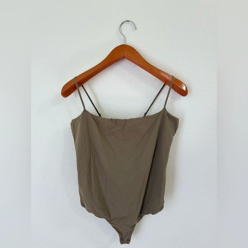 SKIMS Olive Green Fits Everybody Stretch-Woven Bodysuit Women’s Size 3X